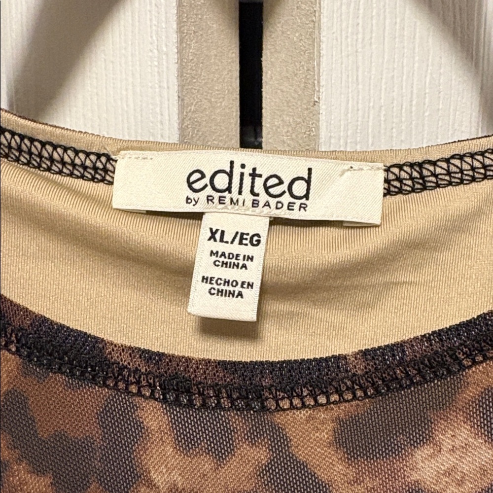 Edited Beige and Brown Leopard Print Blouse - Picture 2 of 7